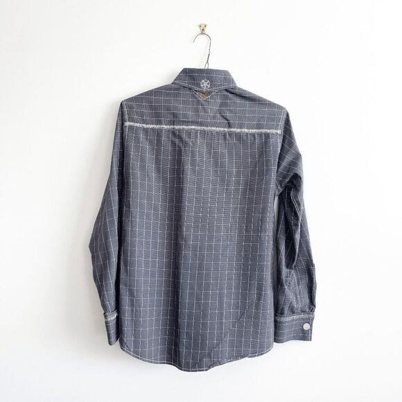 Scott Weiland Mens Casual Button Down Shirt Long Sleeve Cotton Gray Small - Picture 2 of 7